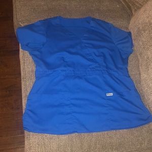 Royal Blue Greys Anatomy Scrub Top
